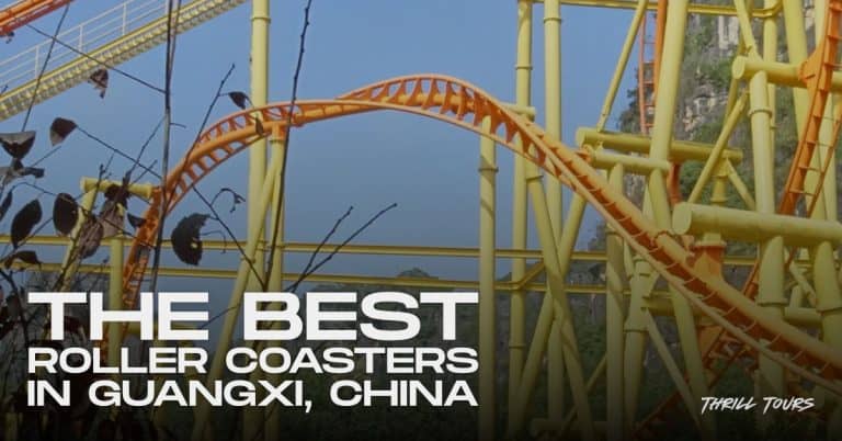 in guangxi china a top and best roller coaster passing through an intense weightless roll inversion