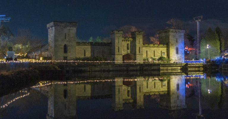 alton towers at night