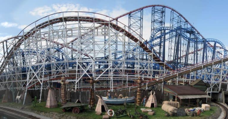 brilliant views of the many coasters at blackpool pleasure beach