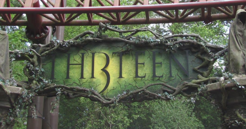 th13teen at alton towers, a family roller coaster with a surprise drop track section